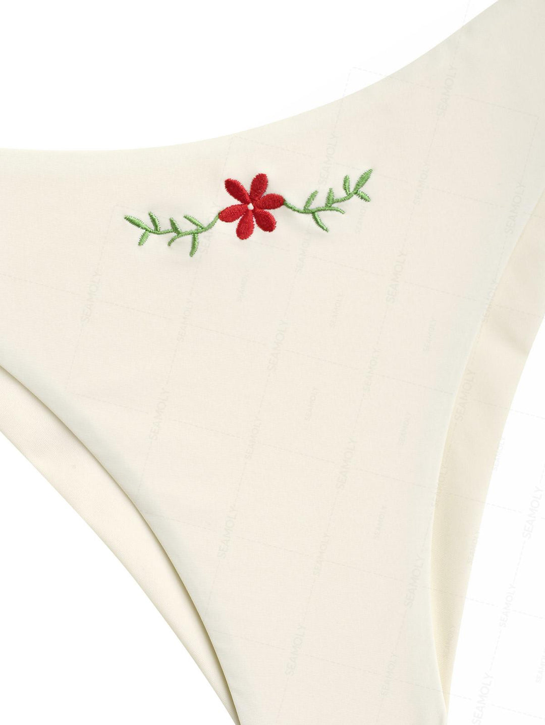 Seamolly Floral Embroidered Cami Tank Top & Brazilian Bottom Tankini Set