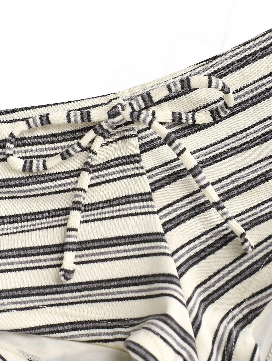 Seamolly Striped Ribbed Bowknot Swim Bottom Bikini Boyshorts