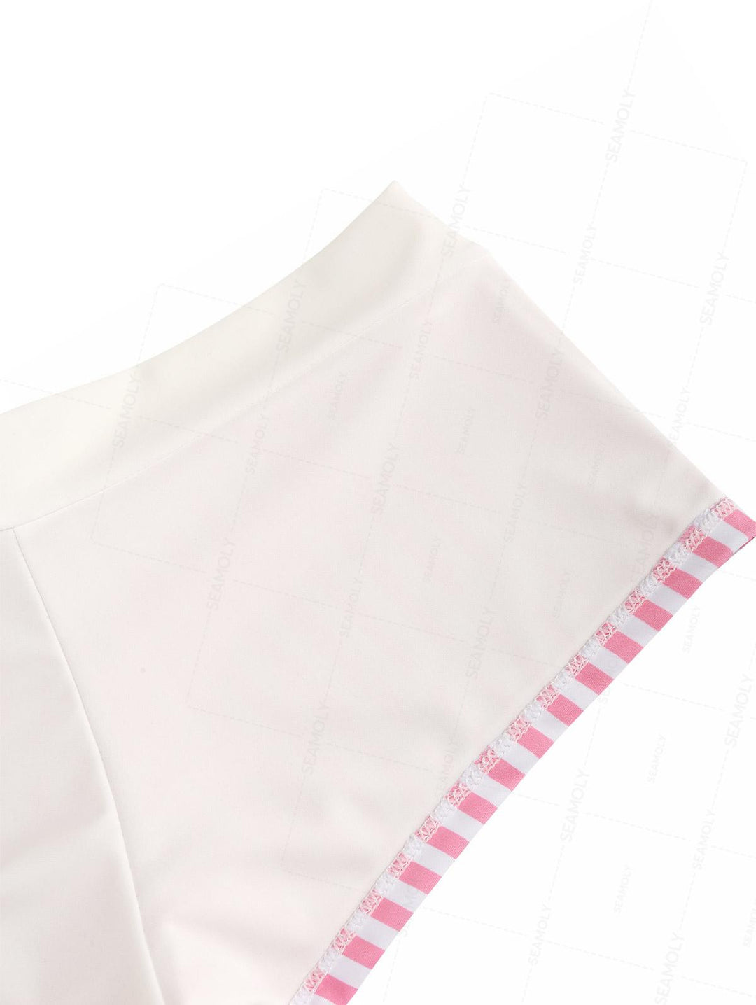 Seamolly Striped Bowknot Mid Rise Swim Bottom Bikini Boyshorts