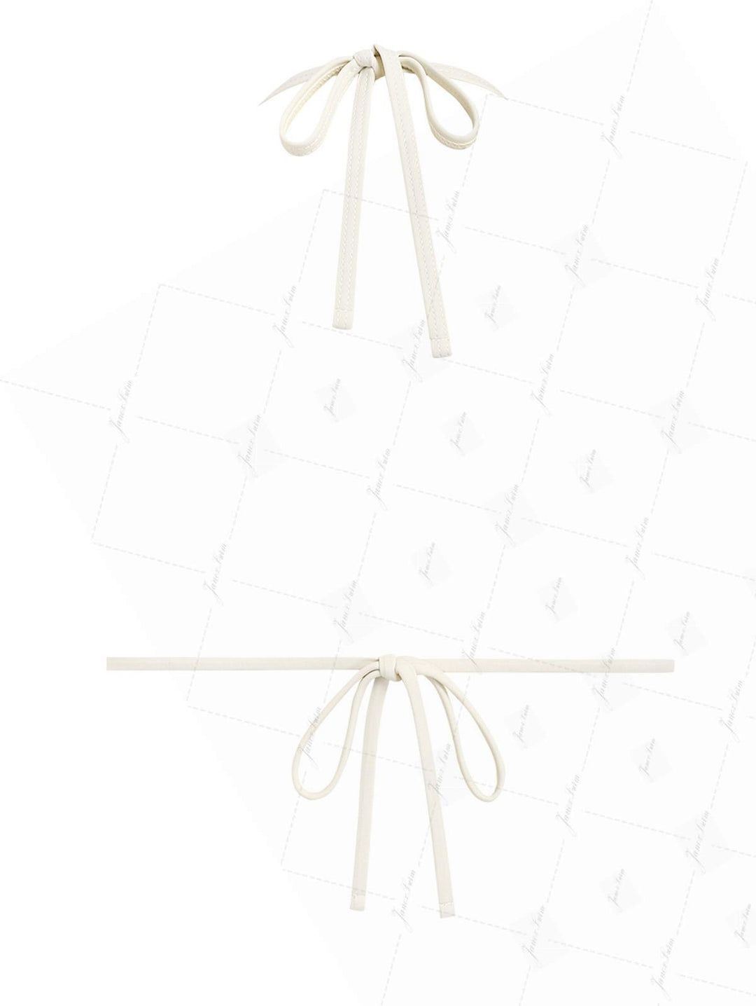 Sky Blue Striped Contrast Binding Halter Triangle Bikini Top