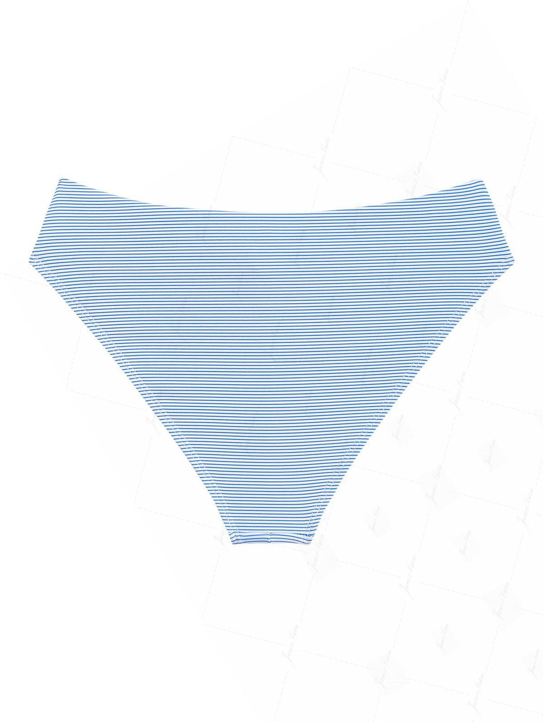 Sky Blue Striped Grommet Lace Up Bikini Bottom