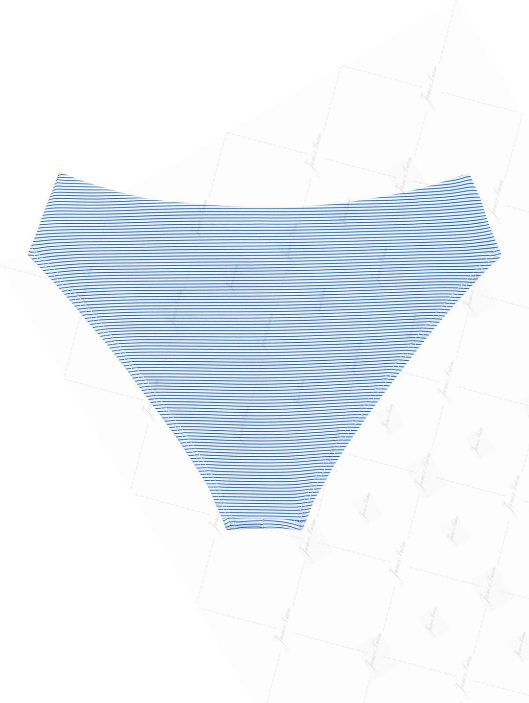 Sky Blue Striped Grommet Lace Up Bikini Bottom