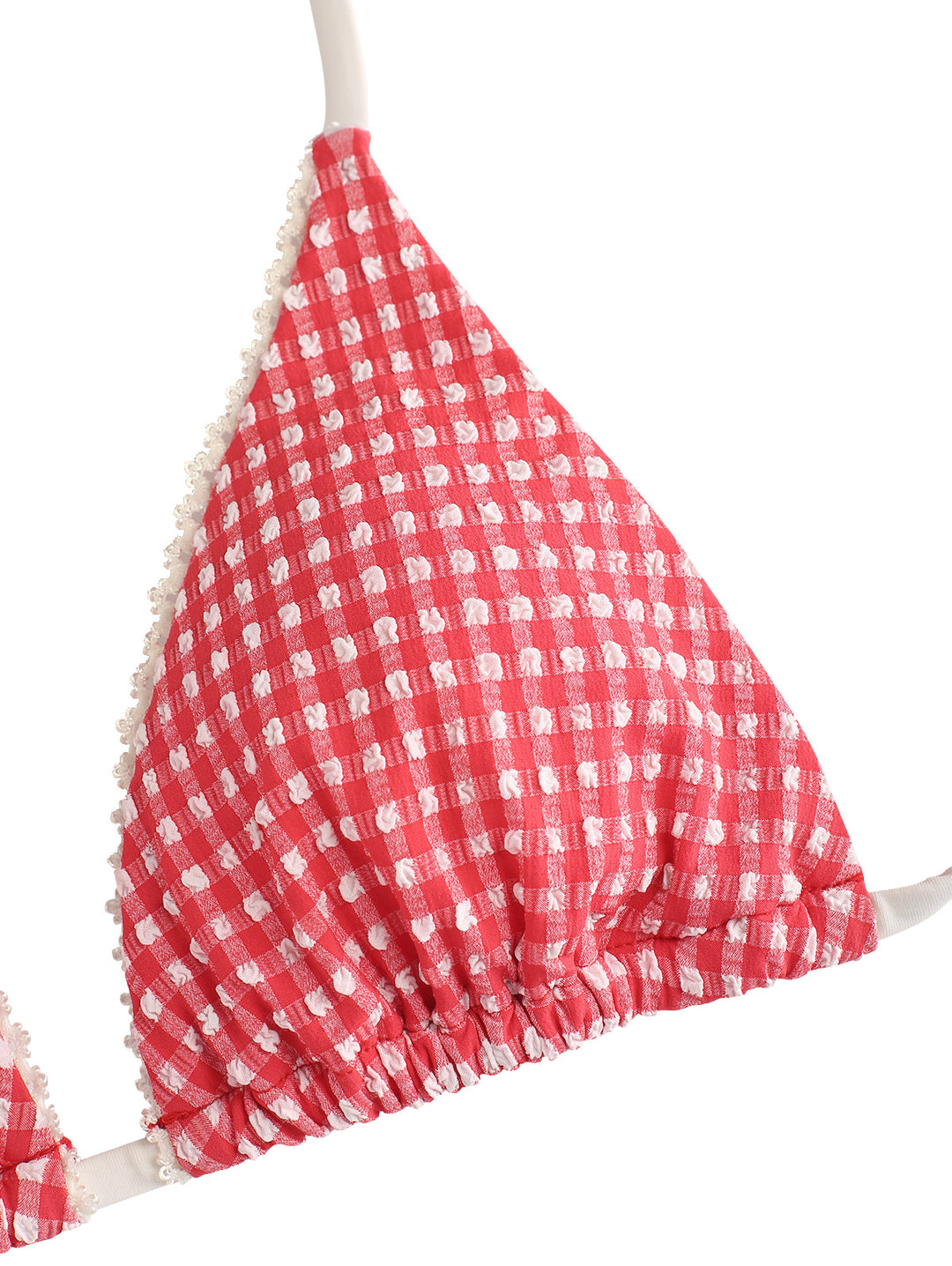 Seamolly Gingham Textured Grommet Lace Up Cheeky Bikini Set