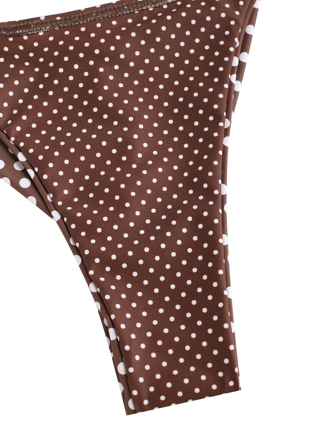 Seamolly Polka Dot Print Ruffles Triangle Top & Brazilian Bottom Bikini Set