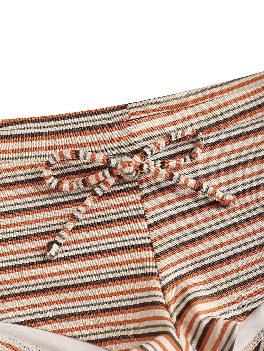 Seamolly Ribbed Kint Striped Bowknot Bikini Bottom Cheeky Swim Boyshorts