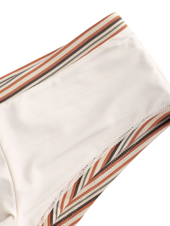 Seamolly Ribbed Kint Striped Bowknot Bikini Bottom Cheeky Swim Boyshorts