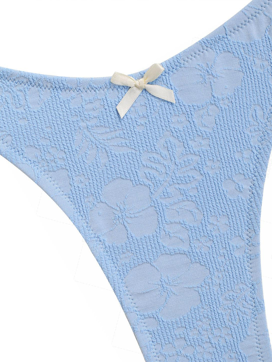 Seamolly Recycled Fabric Jacquard Bowknot High Leg Bikini Set