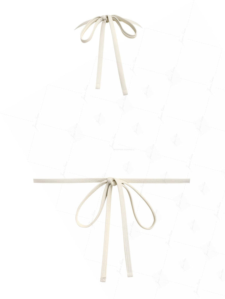 Light Blue Recycled Fabric Jacquard Molded Cups Support Triangle Bikini Top