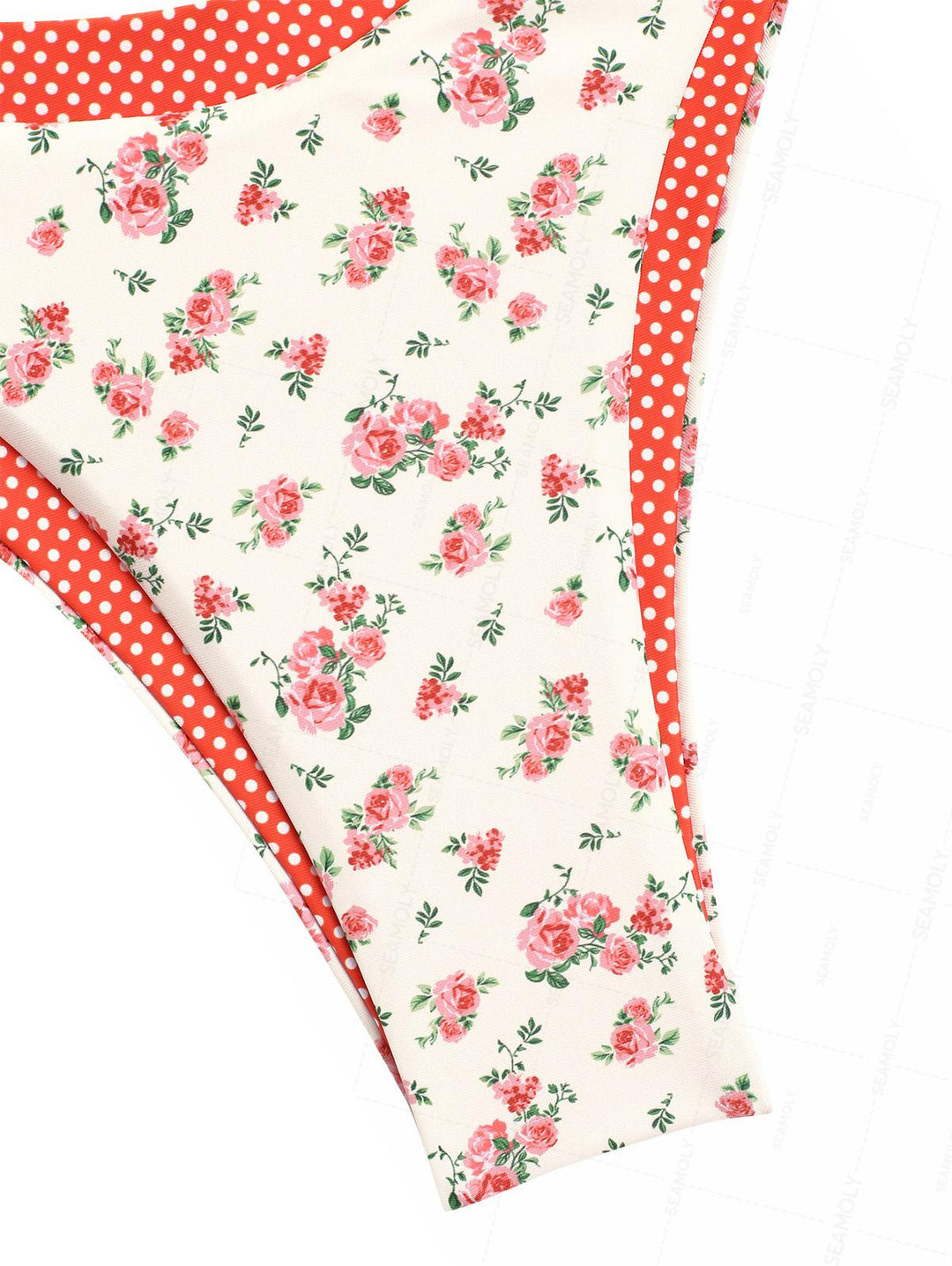 Seamolly Tiny Floral Polka Dot Print O Ring Double Layer 2 In 1 Bikini Set