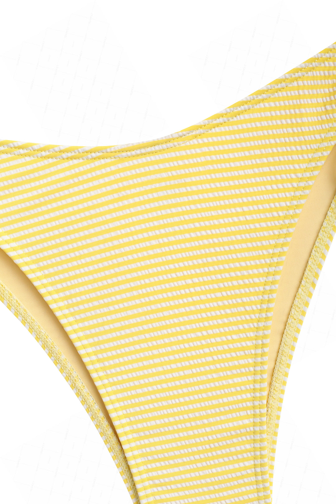 Seamolly Striped Asymmetrical Hem Slit Bowknot Cinched Tie Side Tankini Set