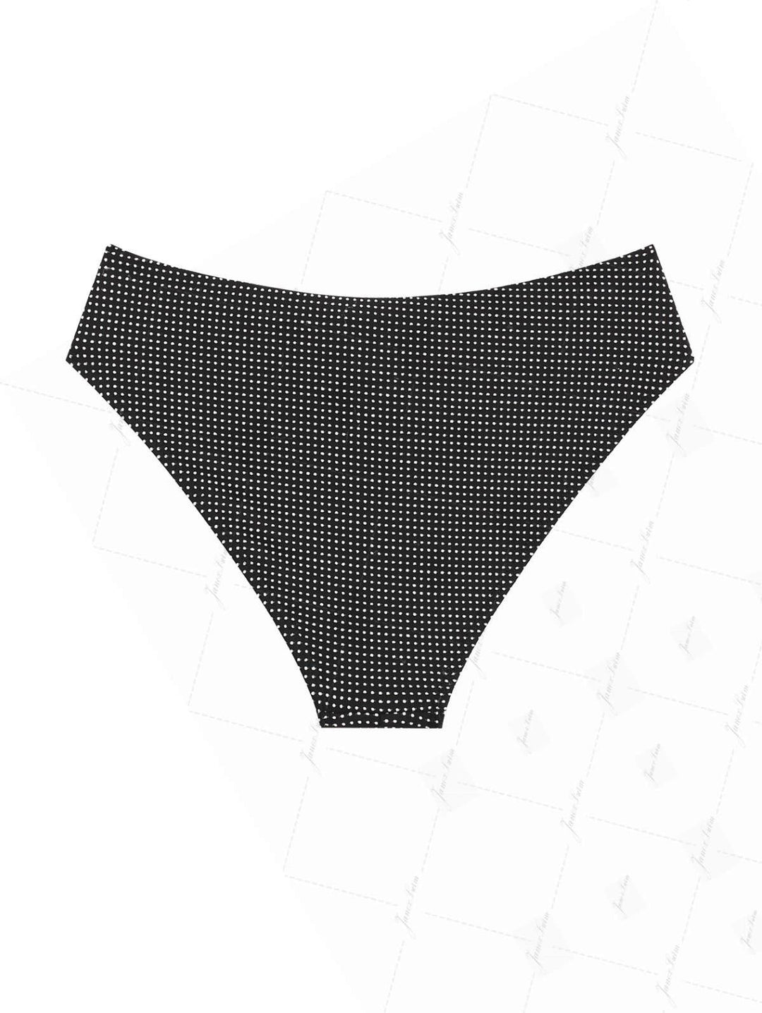 Black Pin Dot Jacquard Grommet Lace Up Bowknot Bikini Bottom