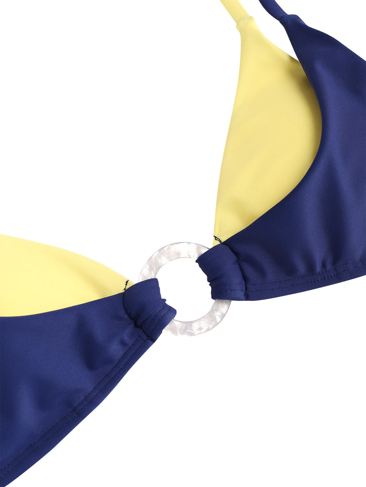 Seamolly Colorblock Two Tone O Ring Double Layer 2 In 1 Bikini Set