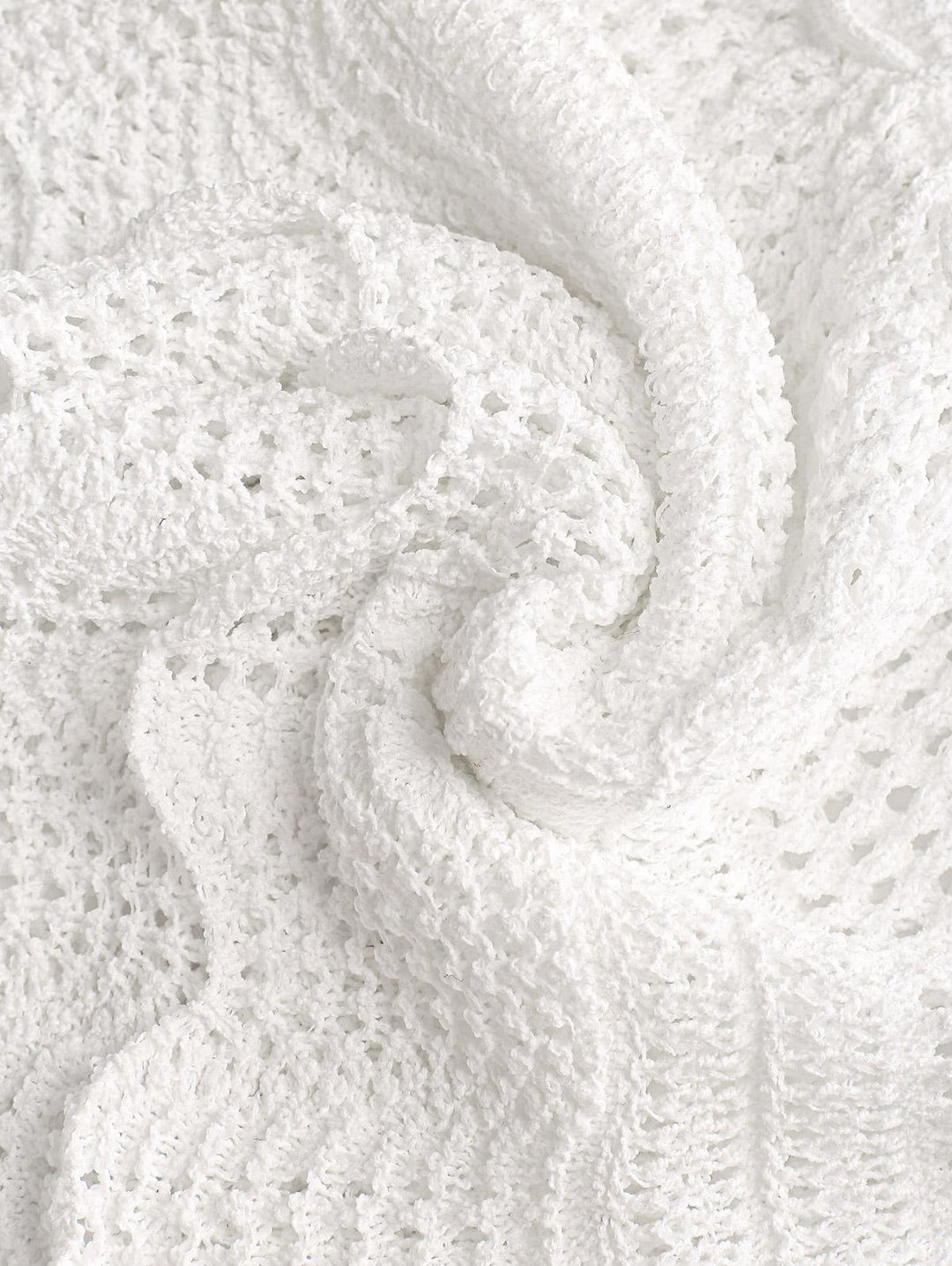 Crochet Double Layered Scalloped Hem Drawstring Mini Beach Cover Up Skirt