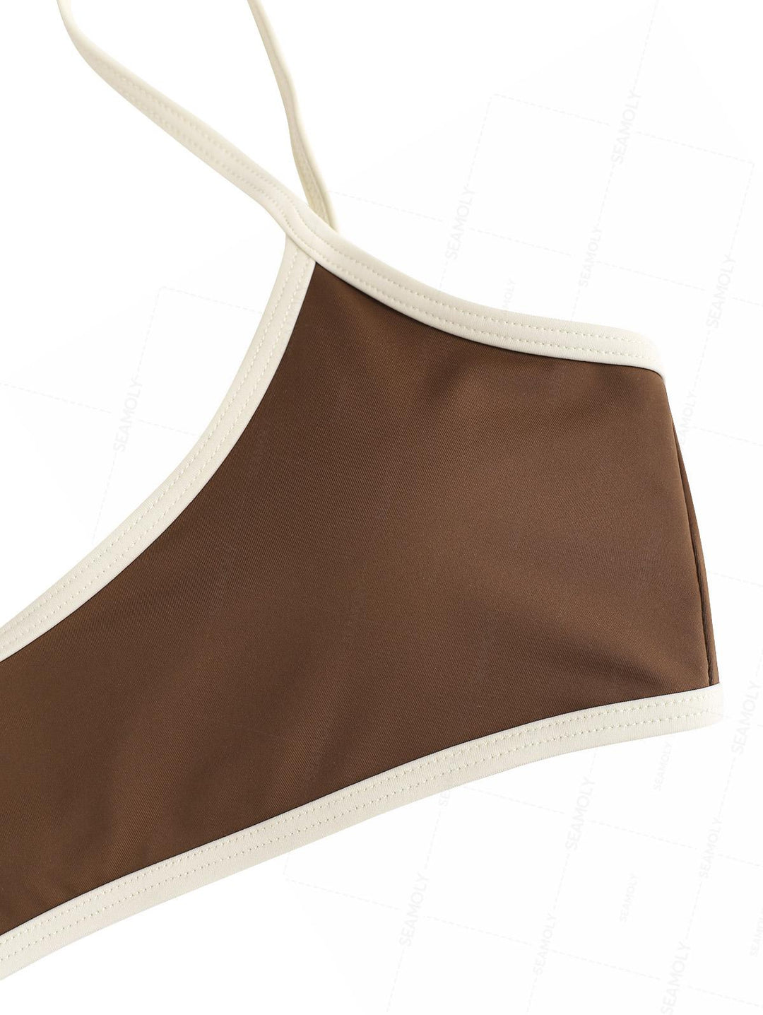 Seamolly Contrast Binding Bowknot Tank Style Cheeky Bikini Set