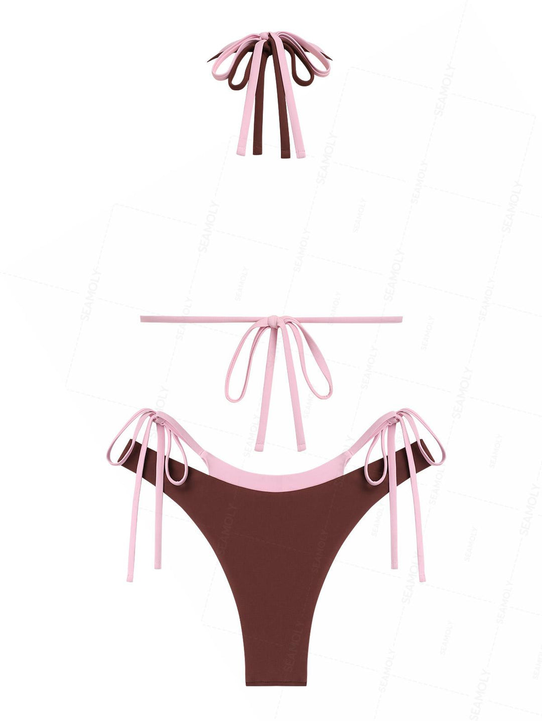 Seamolly Colorblock Two Tone O Ring Double Layer 2 In 1 Bikini Set