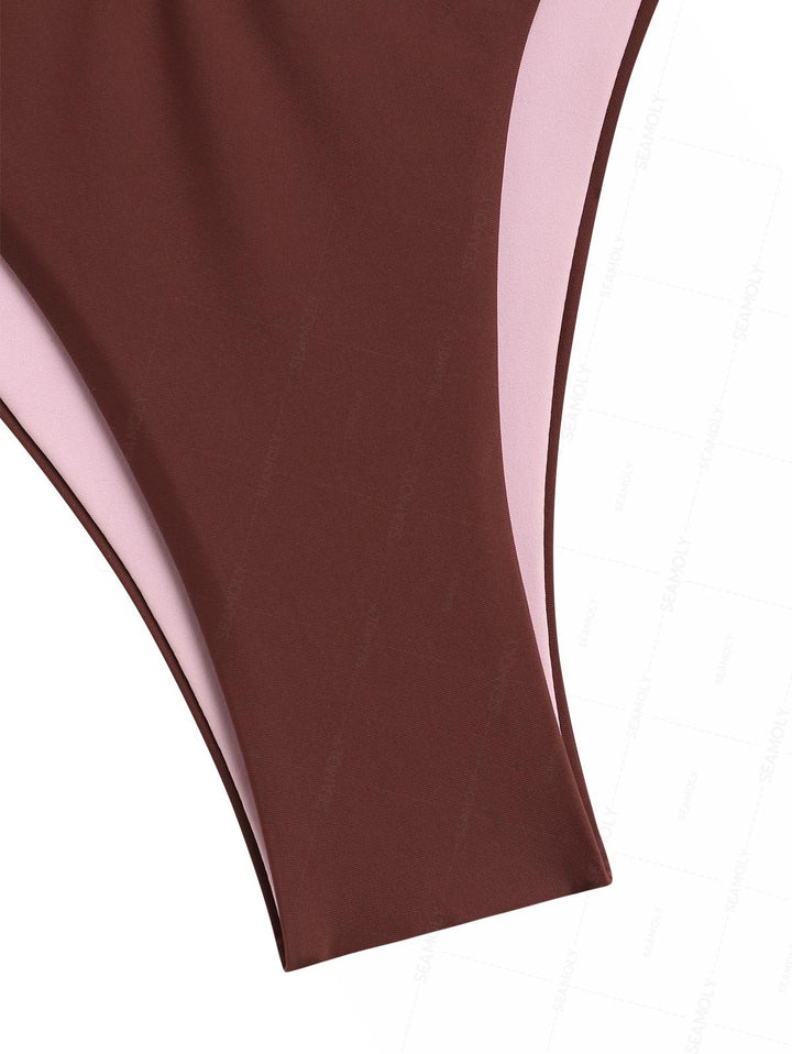 Seamolly Colorblock Two Tone O Ring Double Layer 2 In 1 Bikini Set