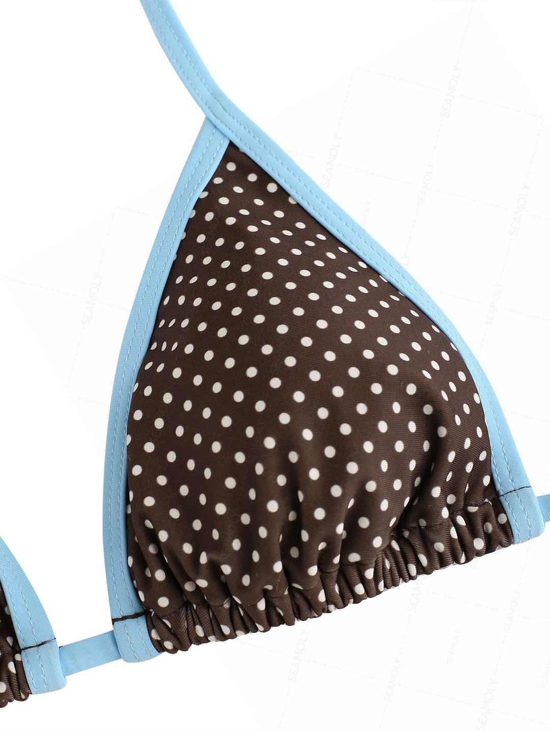 Seamolly Polka Dot Print Contrast Binding Peplum Skirtini Bikini Set