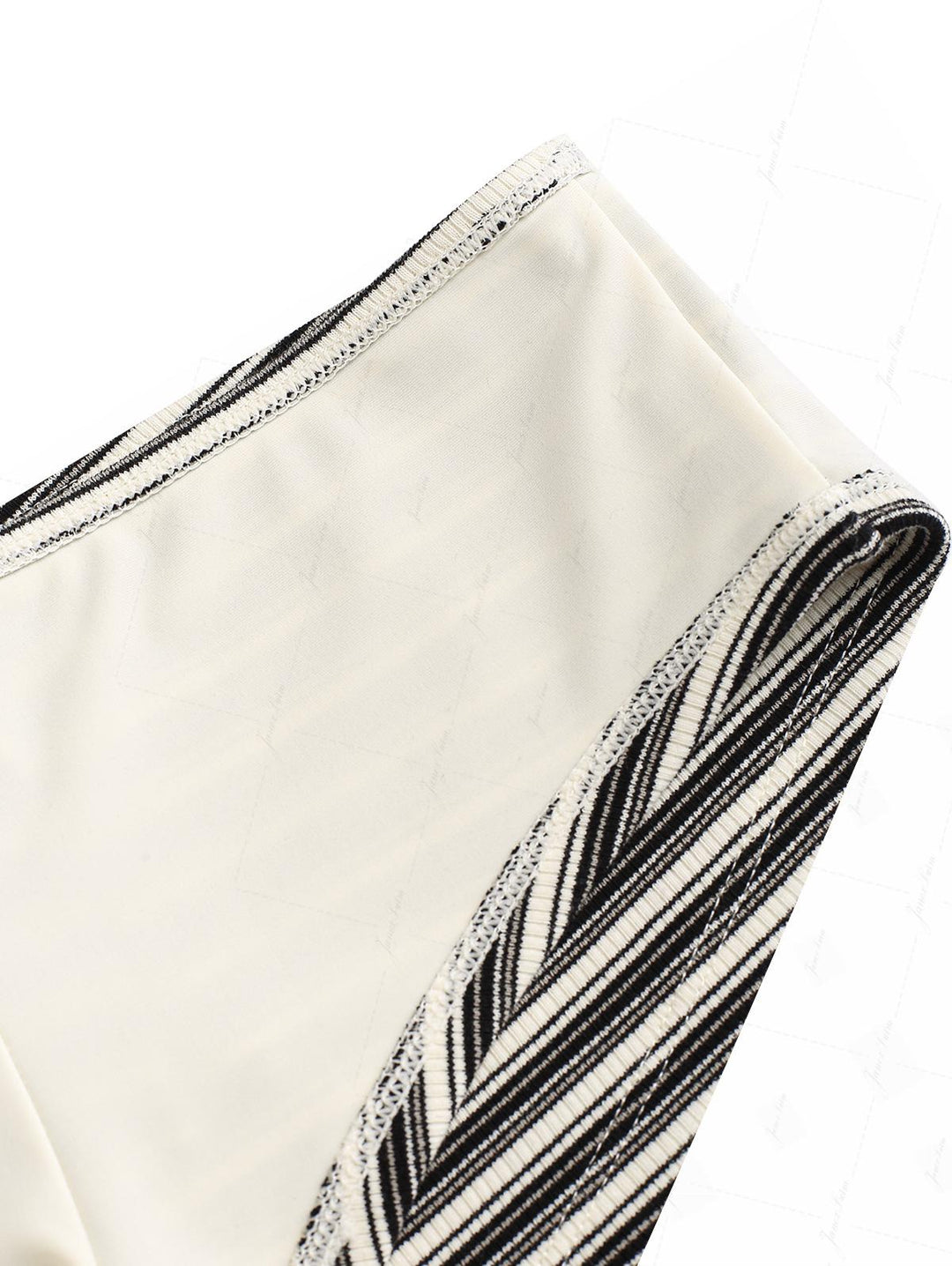 Black Knit Striped Ribbed Grommet Lace Up Bikini Bottom Cheeky Swim Boyshorts