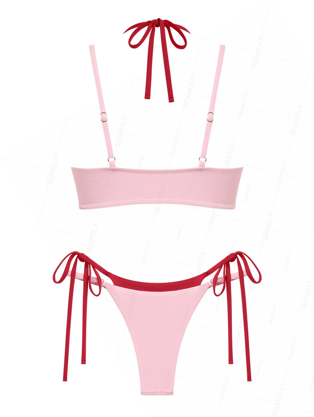 Seamolly Colorblock Two Tone String Double Layer Bikini Set