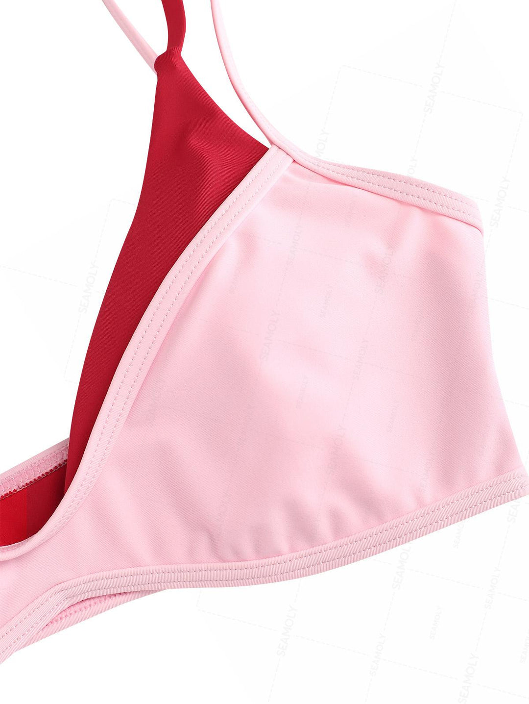 Seamolly Colorblock Two Tone String Double Layer Bikini Set