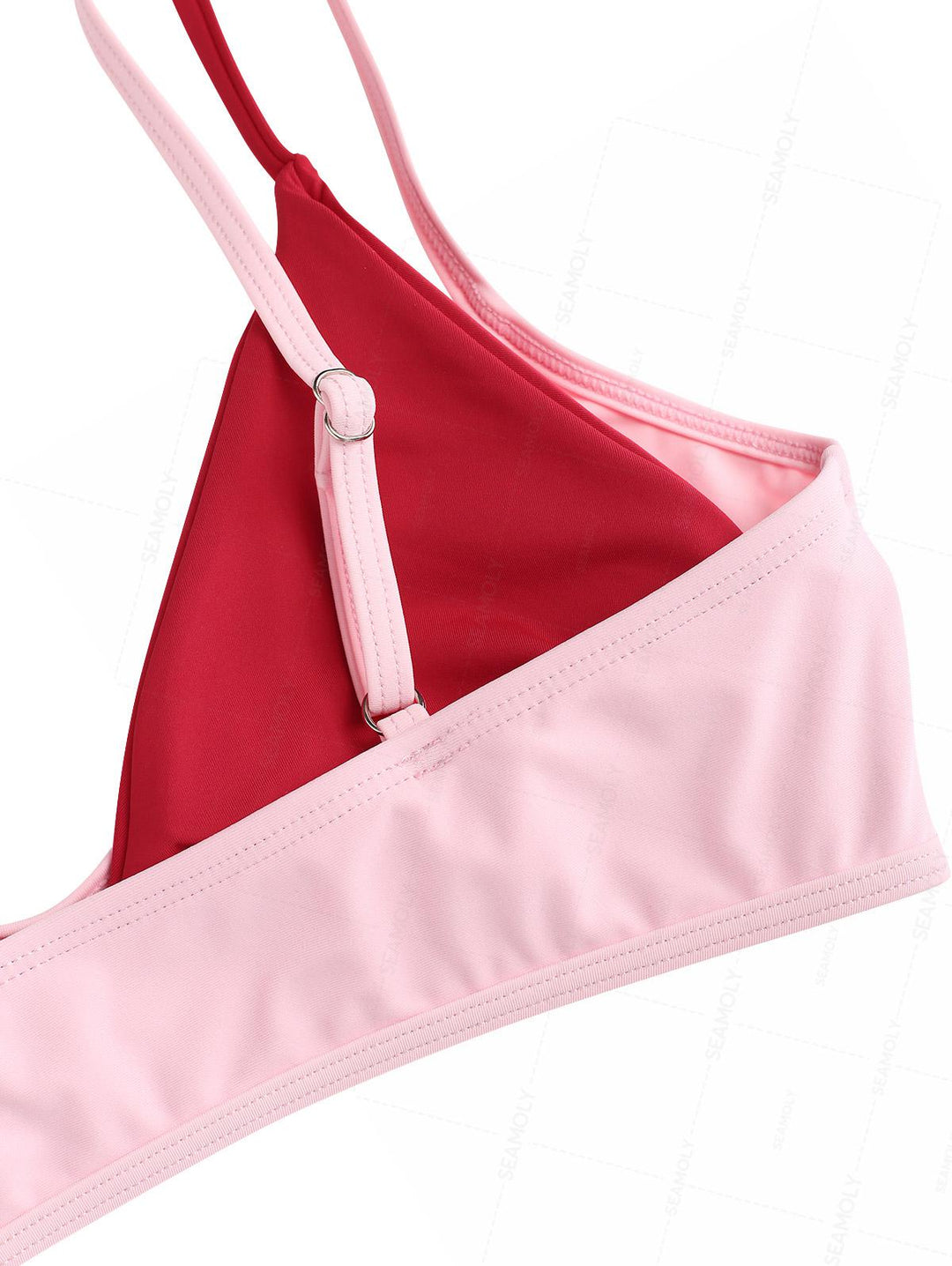 Seamolly Colorblock Two Tone String Double Layer Bikini Set