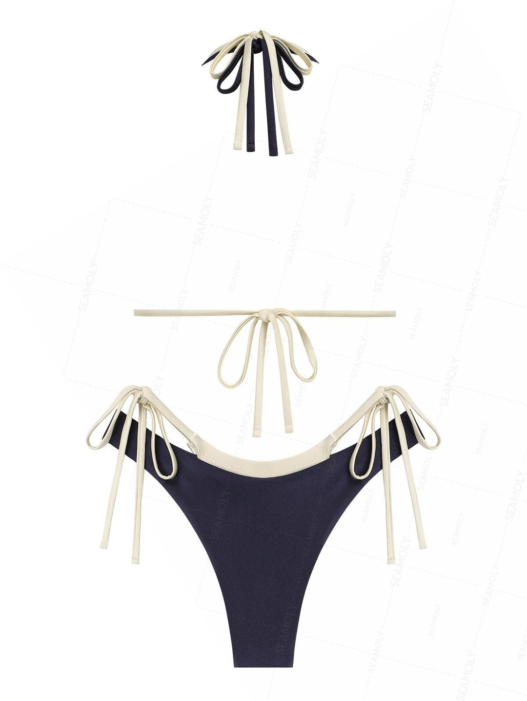 Seamolly Colorblock Two Tone O Ring Double Layer Bikini Set