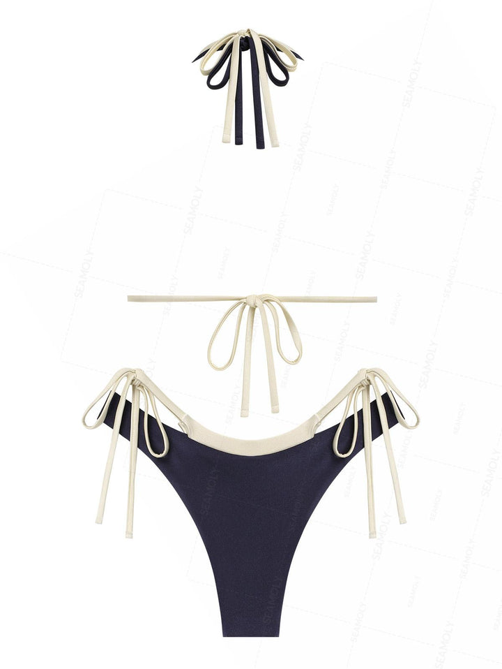 Seamolly Colorblock Two Tone O Ring Double Layer Bikini Set