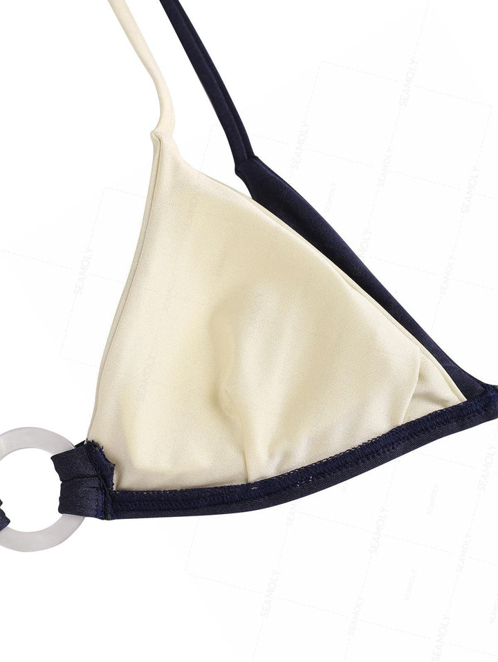 Seamolly Colorblock Two Tone O Ring Double Layer Bikini Set