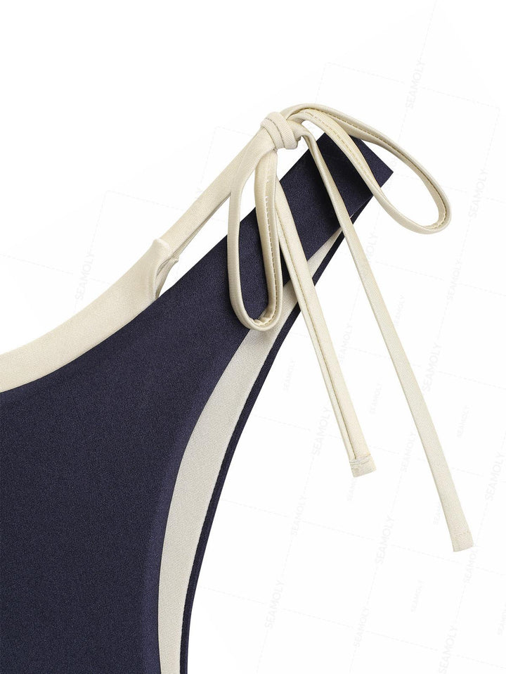 Seamolly Colorblock Two Tone O Ring Double Layer Bikini Set