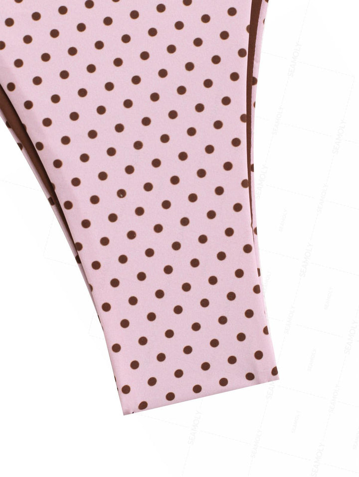 Seamolly Polka Dot Print Tie Side Double Layer Bikini Set