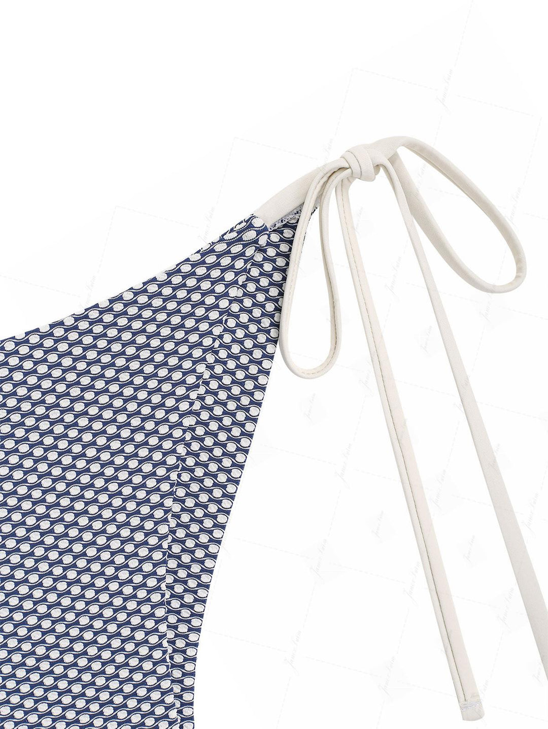 Deep Blue Polka Dot Print Push Up Top & Cheeky Brazilian Bottom Bikini Set