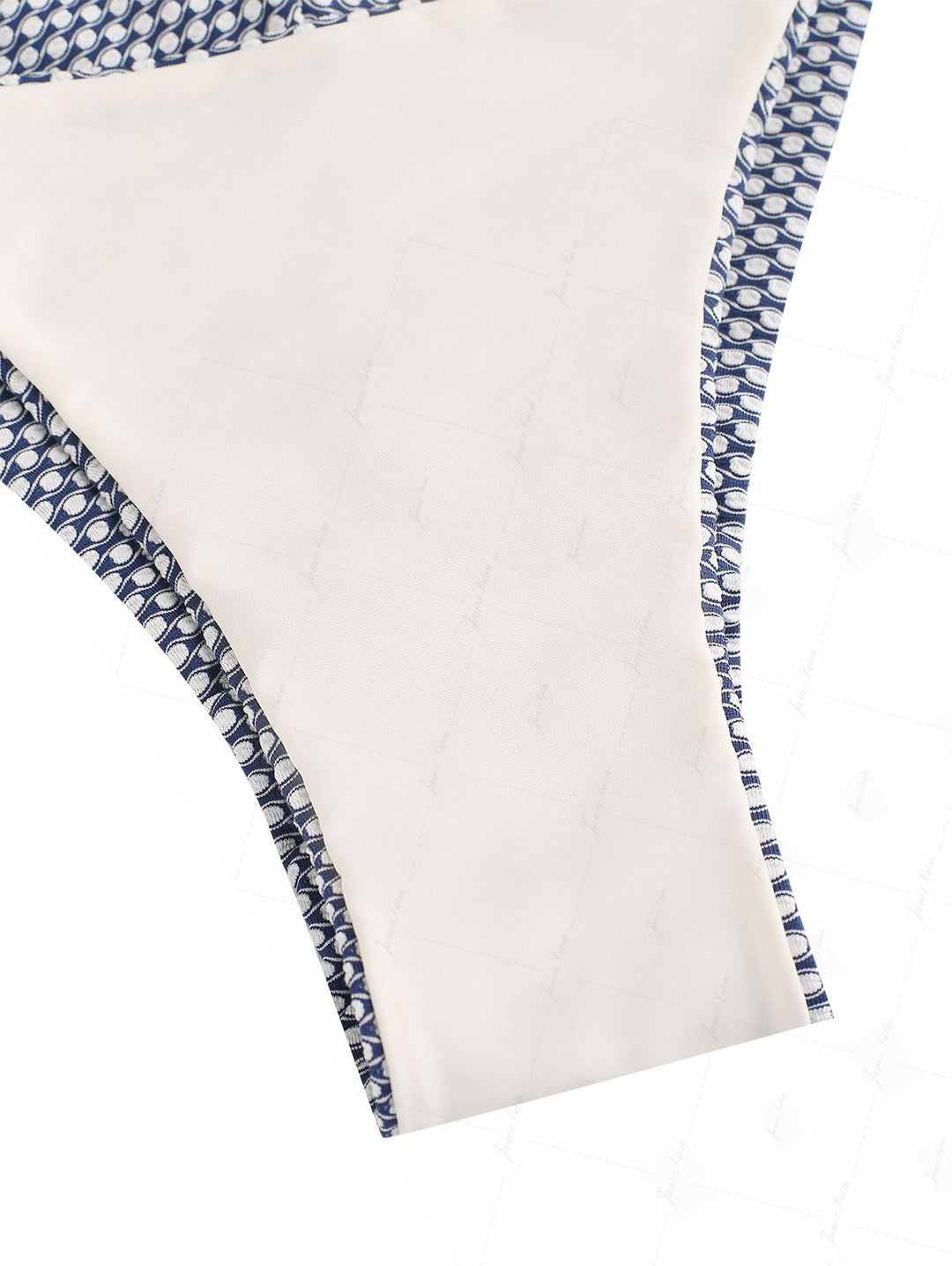 Deep Blue Polka Dot Print Push Up Top & Cheeky Brazilian Bottom Bikini Set