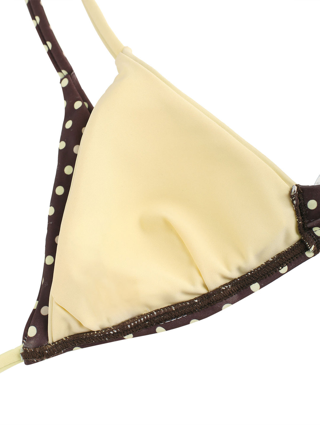 Seamolly Contrast Color Polka Dot Print O Ring Double Layer Bikini Set