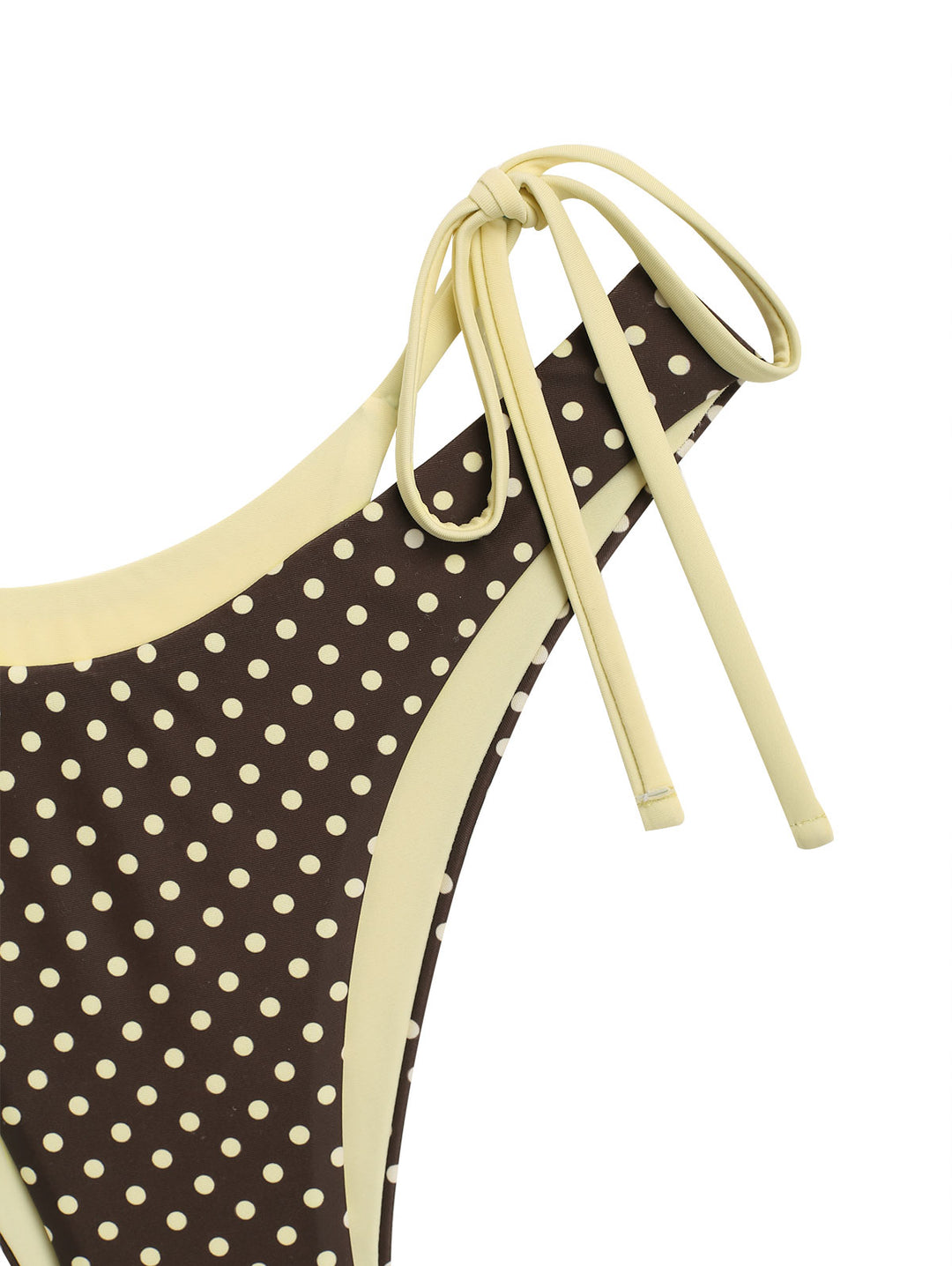 Seamolly Contrast Color Polka Dot Print O Ring Double Layer Bikini Set