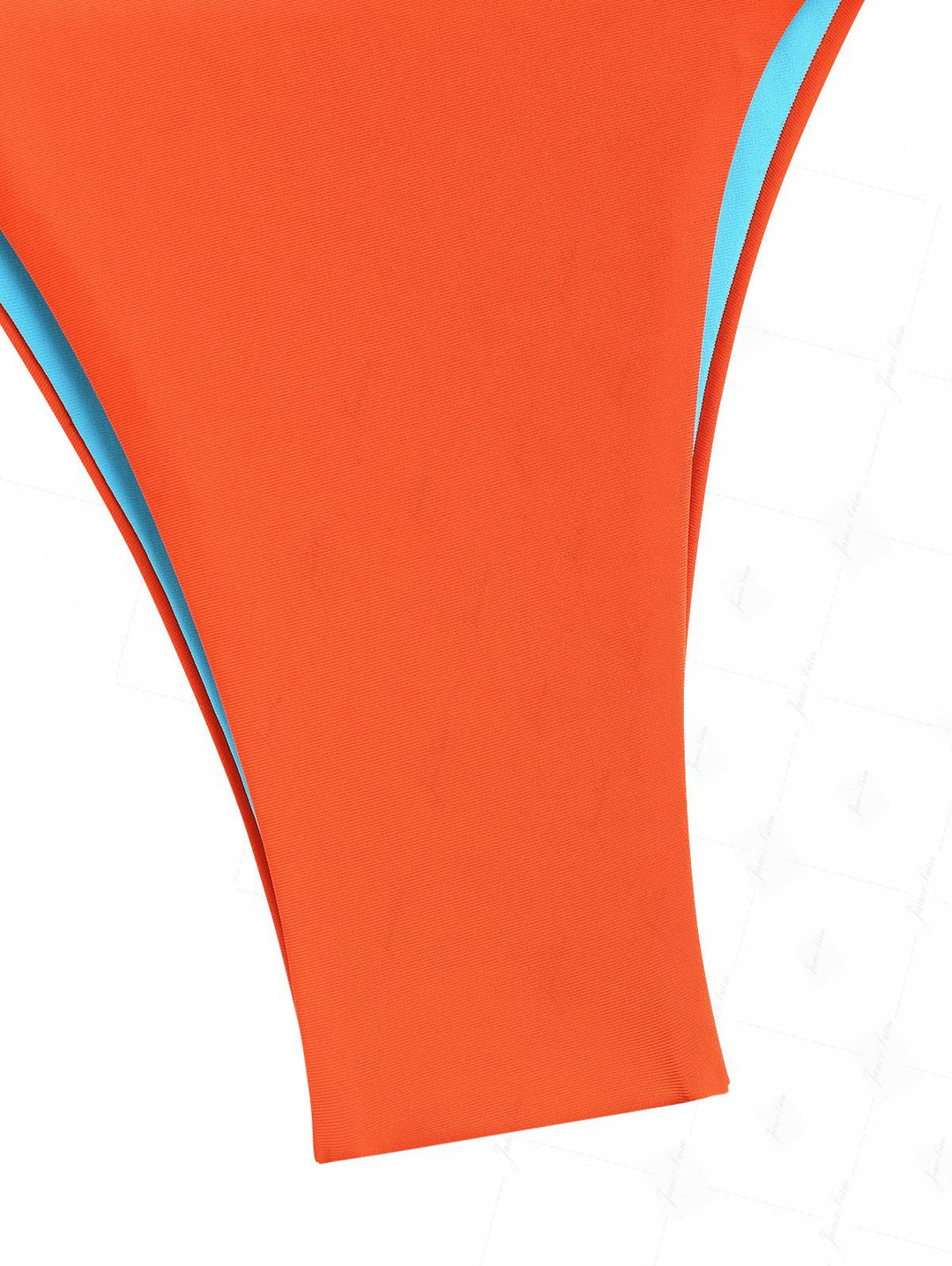 Orange Colorblock Two Tone String Double Layer Bikini Set