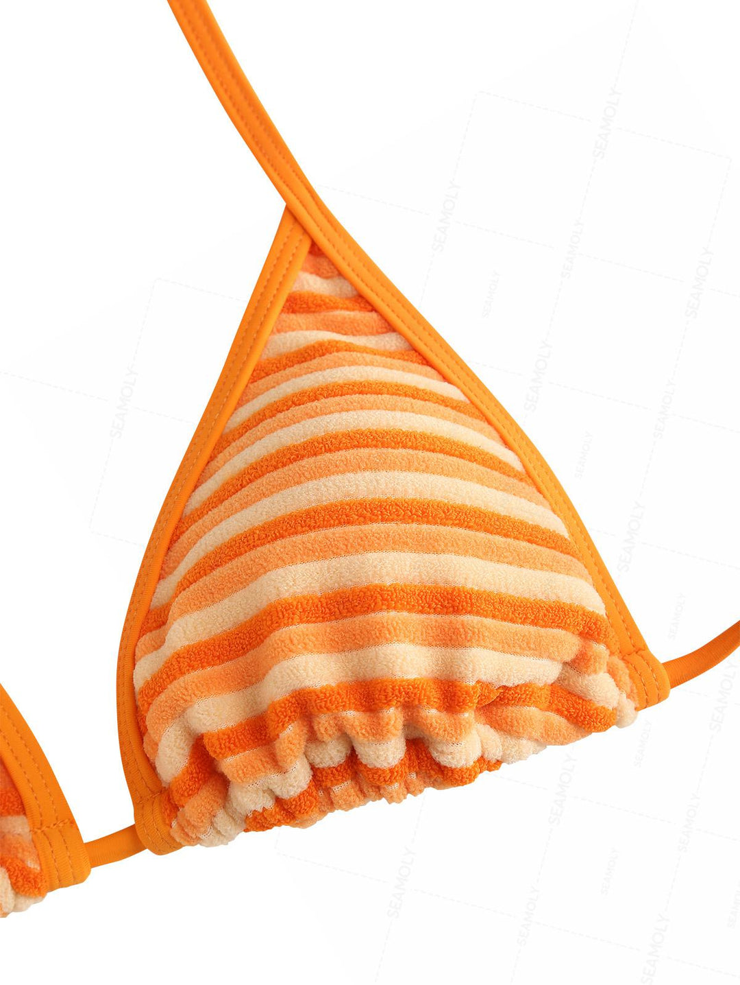 Seamolly Terry Cloth Toweling Striped Binding Cheeky Boyshorts Bikini Set