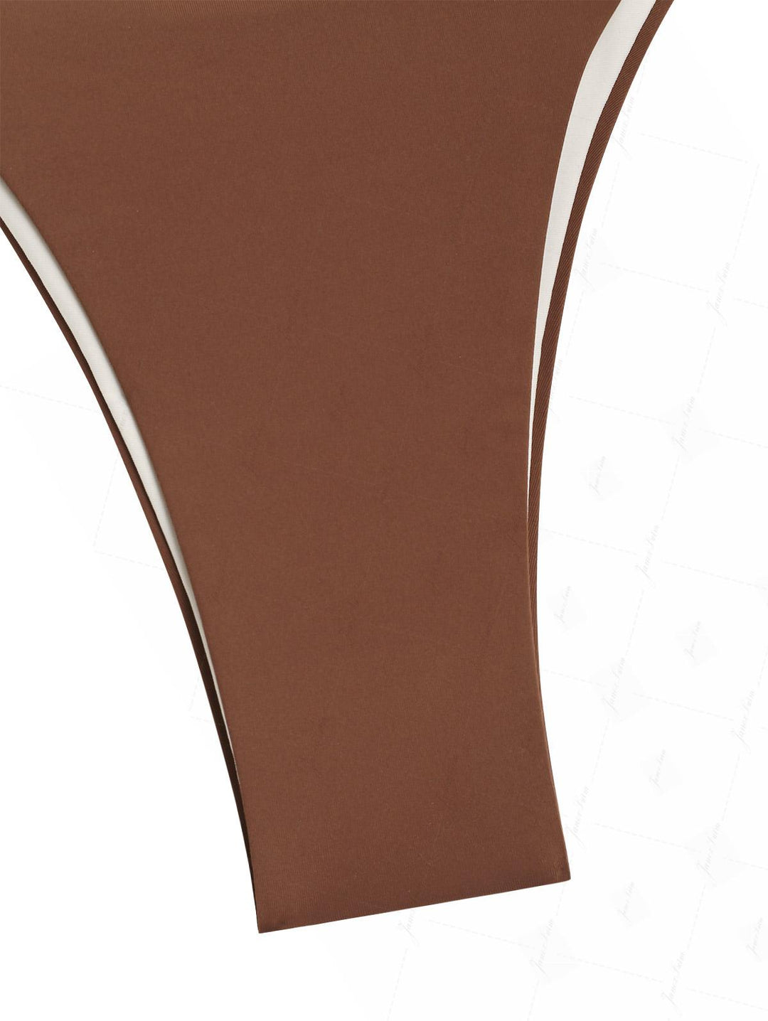 Brown Colorblock Two Tone Tie Side Double Layer Bikini Bottom