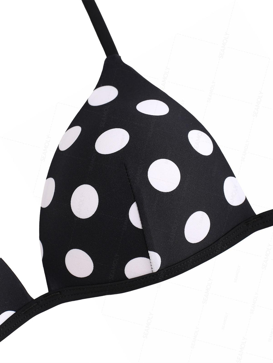 Seamolly Polka Dot Molded Cups Support Triangle Top & Brazilian Bottom Bikini Set