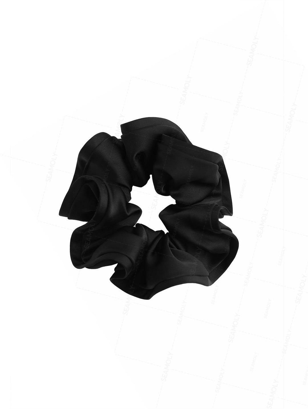Satin Solid Color Flower Bud Shape Ruffled Large Hair Scrunchie