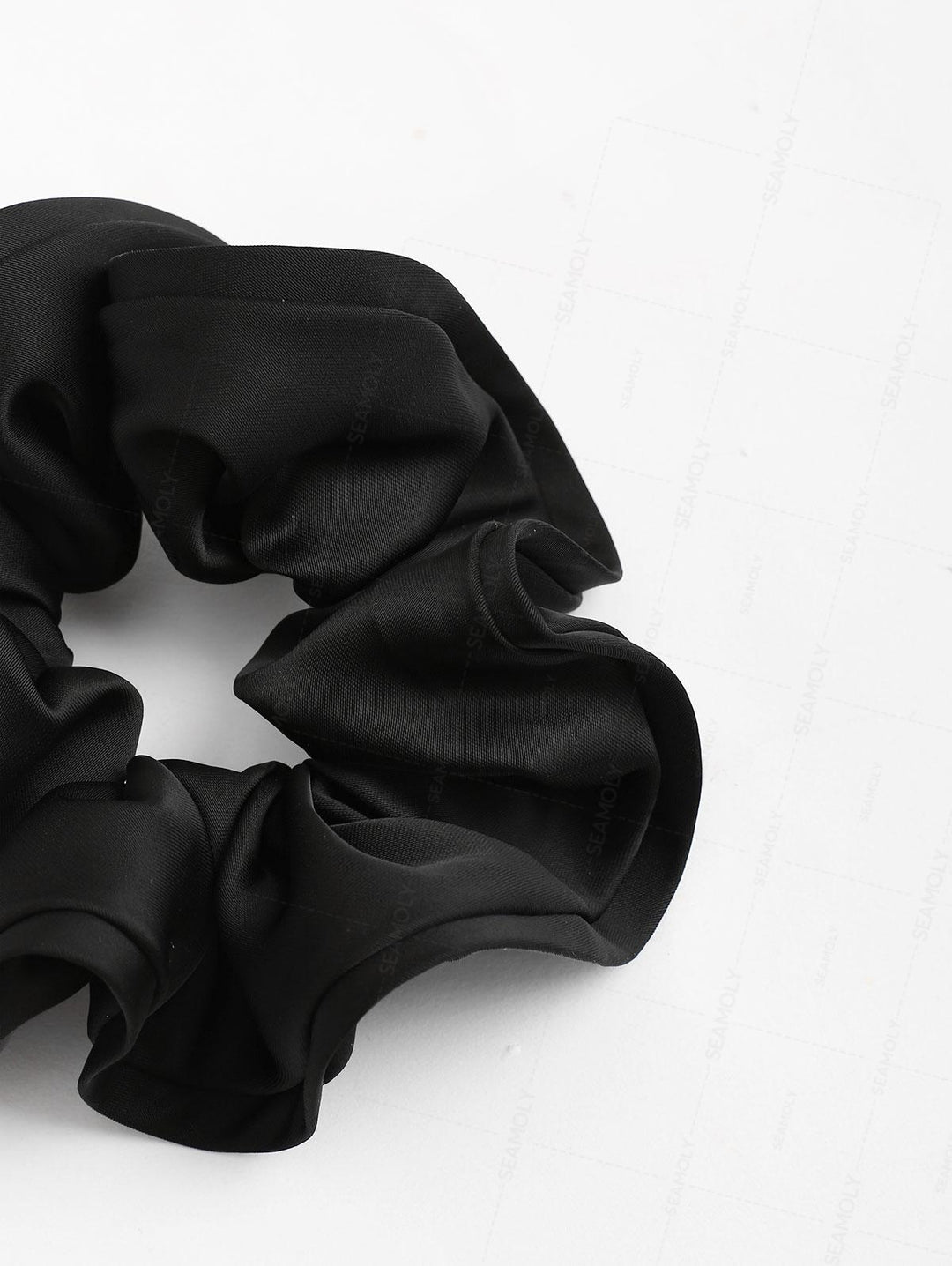 Satin Solid Color Flower Bud Shape Ruffled Large Hair Scrunchie