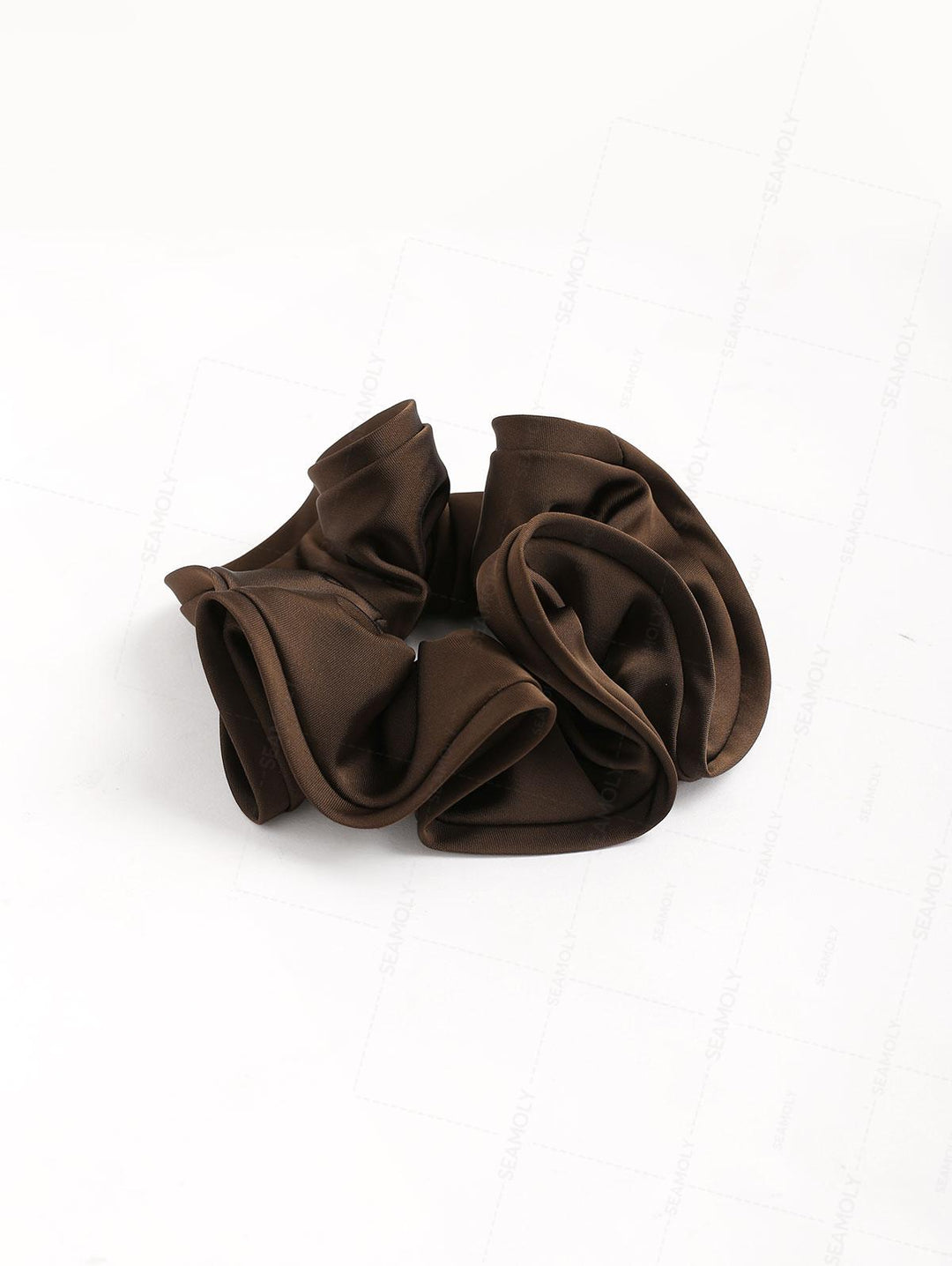 Satin Solid Color Flower Bud Shape Ruffled Large Hair Scrunchie