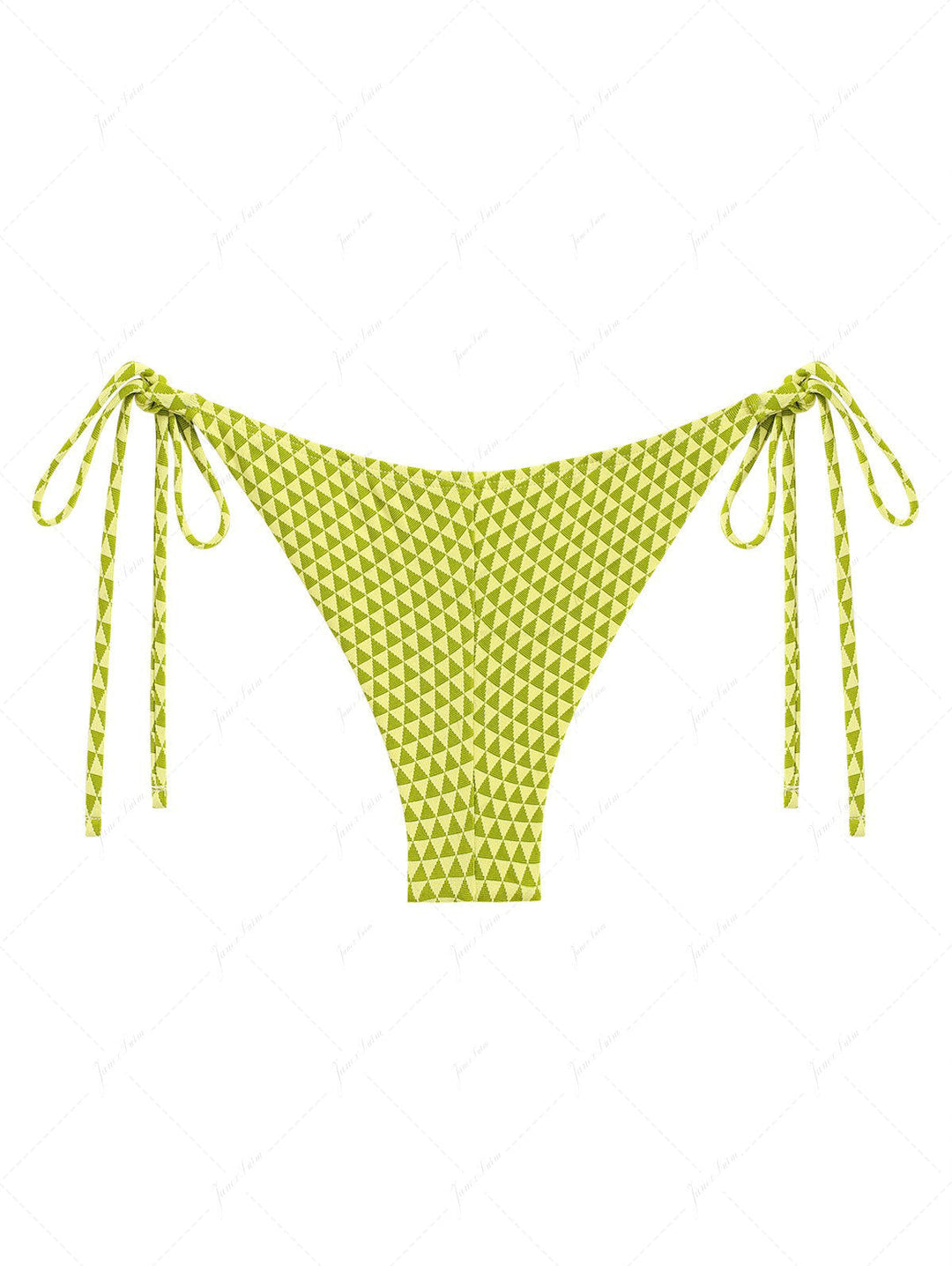 Green Triangular Grid Pattern String Brazilian Bikini Bottom