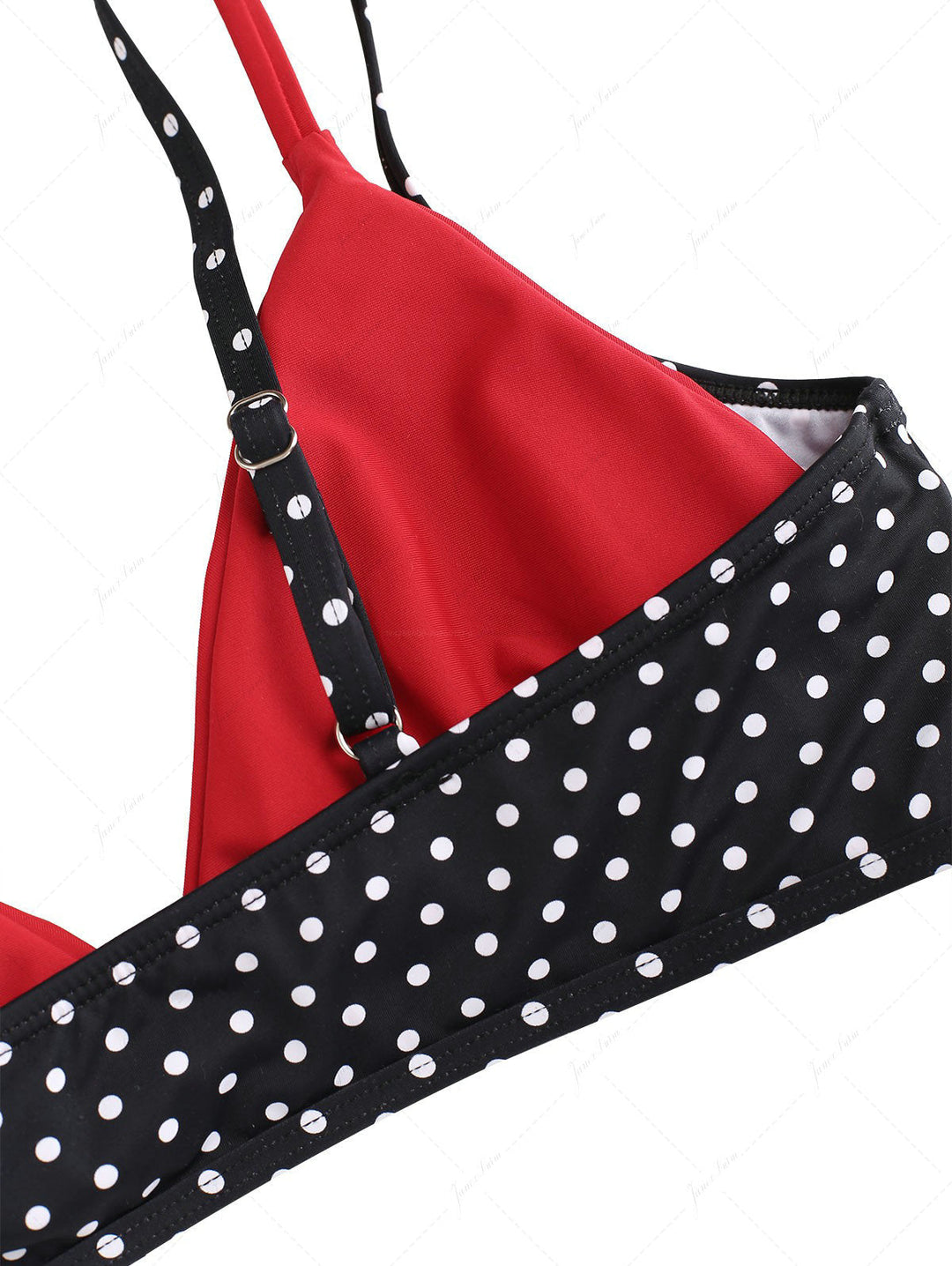 Black Polka Dot Print Double Layer Top & Cheeky Boyshorts Bikini Set