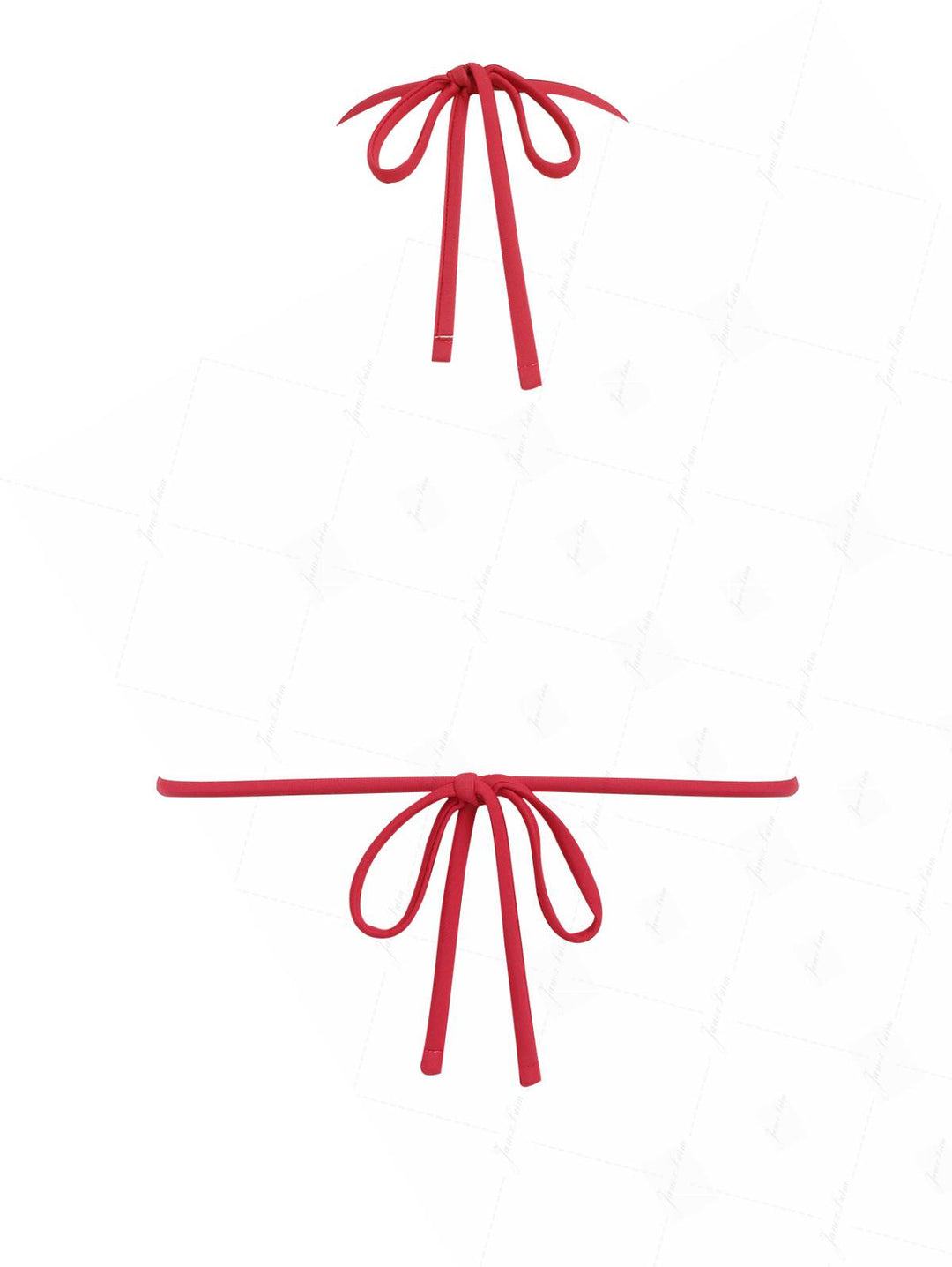 Midnight Blue Polka Dot Lace Bowknot Halter Triangle Bikini Top