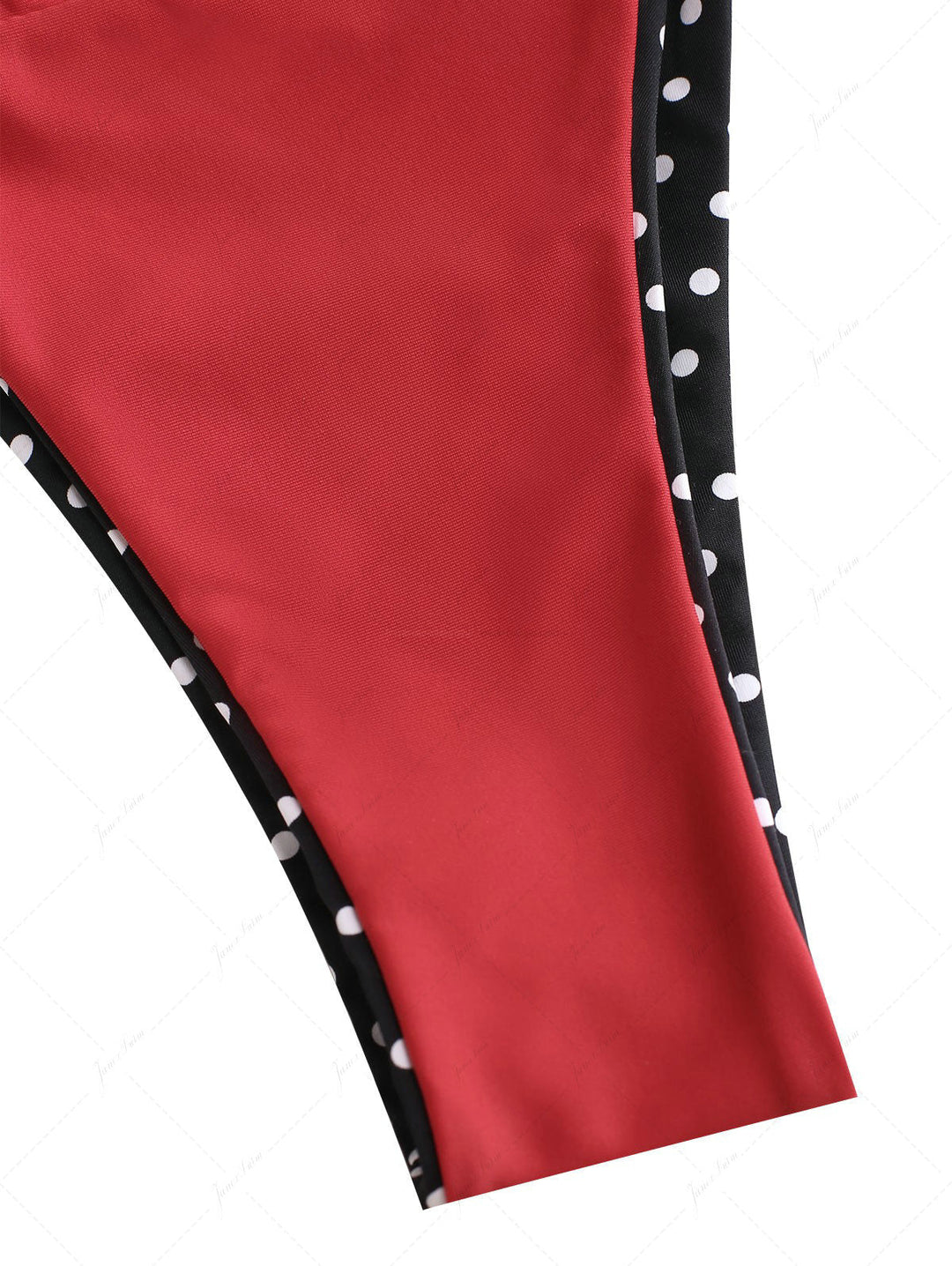 Black Contrast Color Polka Dot Print Double Layer Bikini Bottom