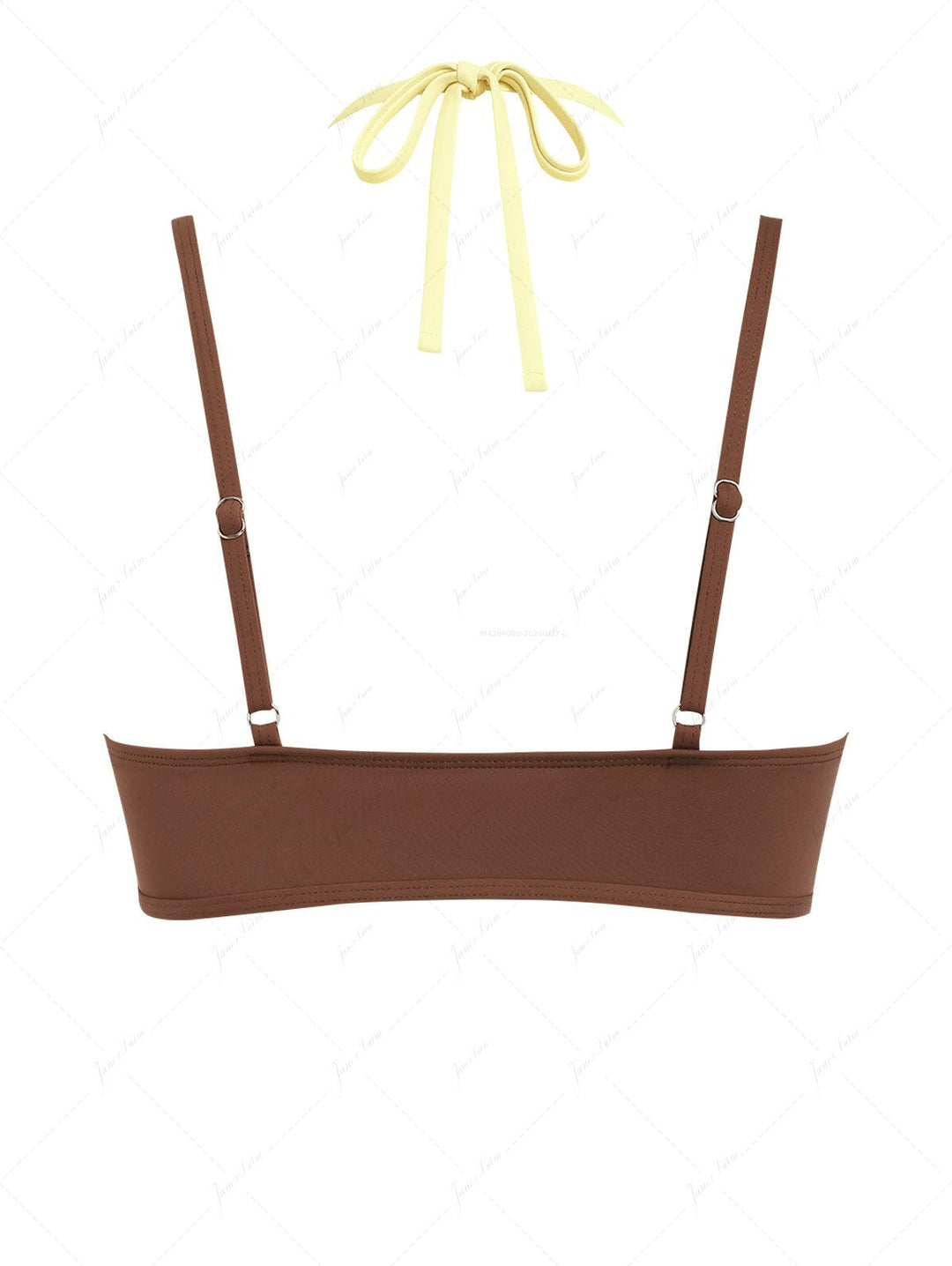 Brown & Yellow Two Tone Double Layer Bikini Top