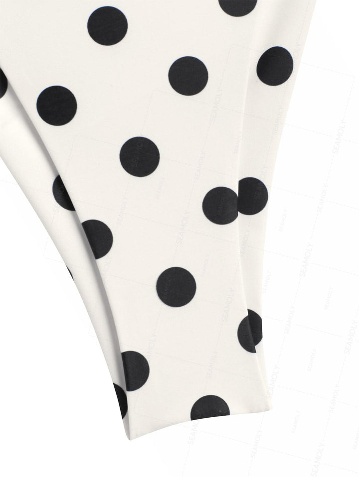 Seamolly Polka Dot Print Cami Tank Top & Brazilian Bottom Tankini Set