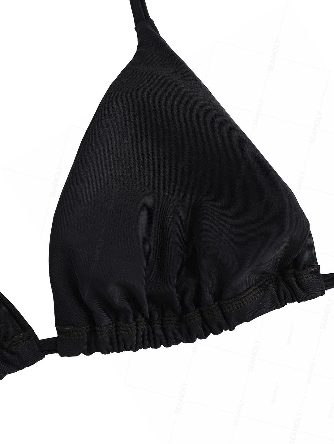 Seamolly Vintage Embroidery Halter Triangle Top & Cheeky Brazilian Bottom Bikini Set