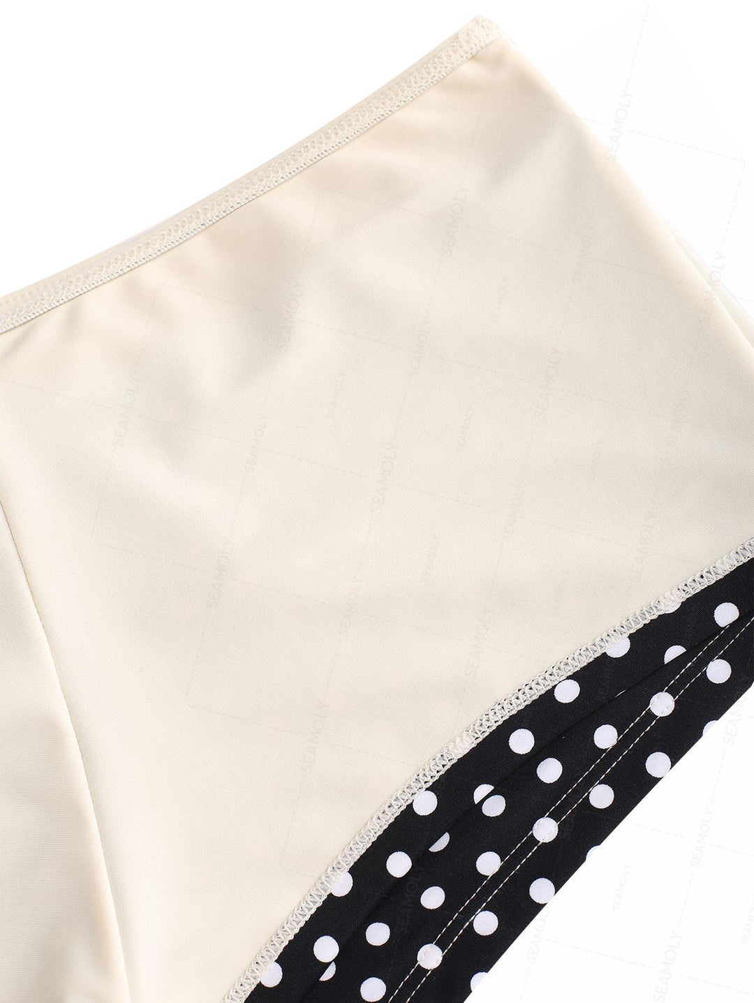 Seamolly Polka Dot Lace Bowknot Cheeky Boyshorts Bikini Set