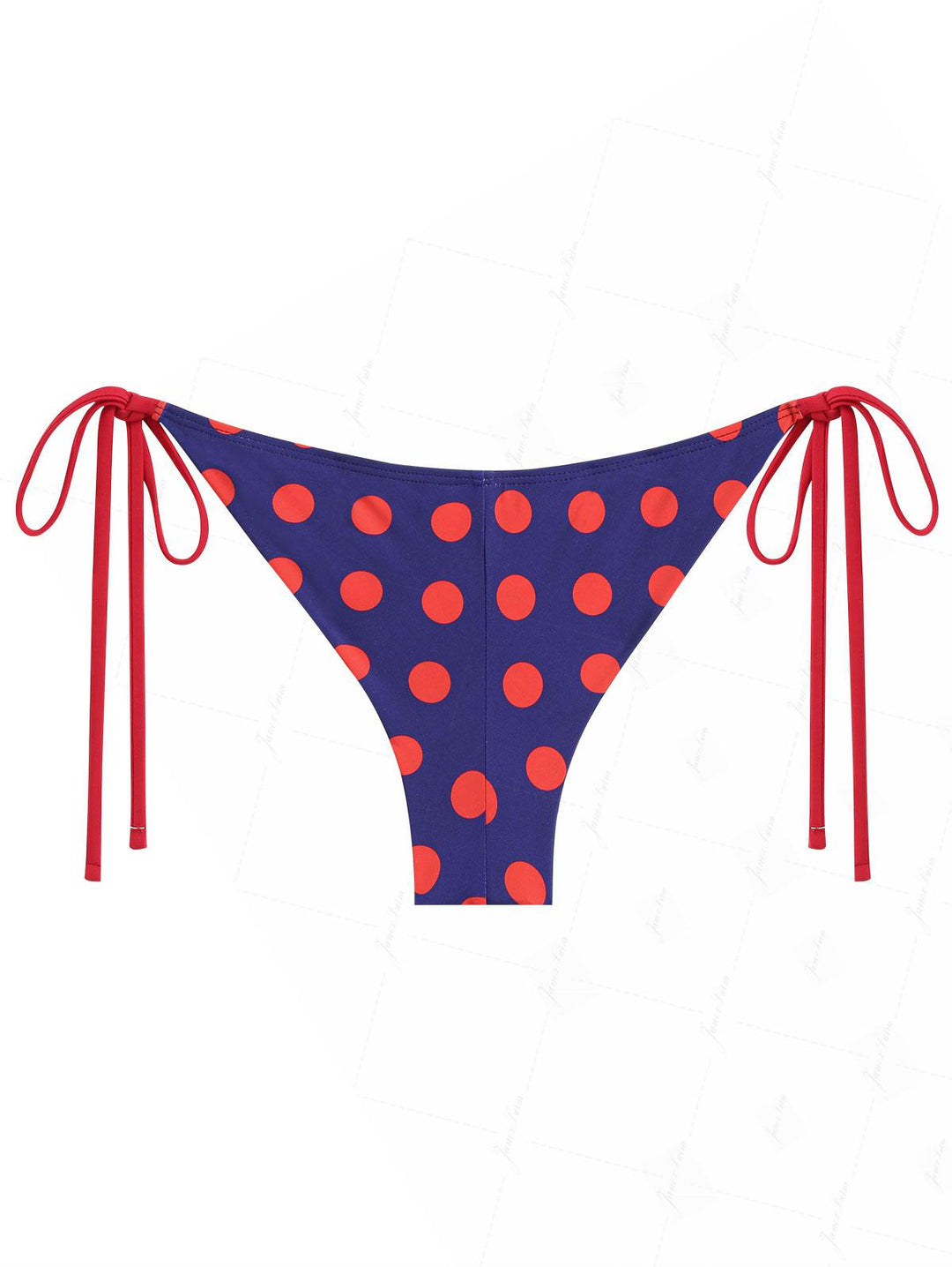 Midnight Blue Polka Dot Print String Cheeky Brazilian Bikini Bottom
